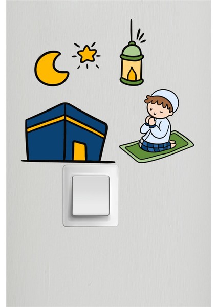 Ramazan Priz Sticker Ramazan Ayı Temalı Cam Duvar Süsleri Hoşgeldin Ramazan Sticker Seti