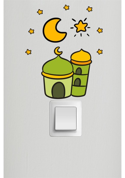 Ramazan Priz Sticker Ramazan Ayı Temalı Cam Duvar Süsleri Hoşgeldin Ramazan Sticker Seti