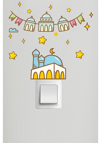 Ramazan Priz Sticker Ramazan Ayı Temalı Cam Duvar Süsleri Hoşgeldin Ramazan Sticker Seti
