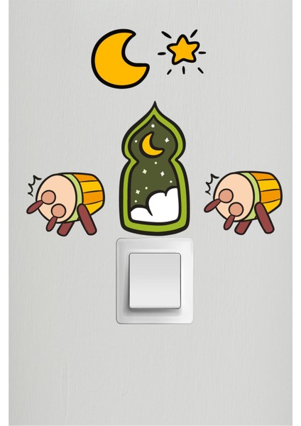 Ramazan Priz Sticker Ramazan Ayı Temalı Cam Duvar Süsleri Hoşgeldin Ramazan Sticker Seti