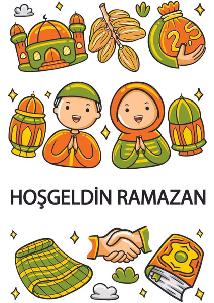 Ramazan Sticker Seti Hoş Geldin Ramazan Duvar Sticker Seti Ramazan Süsü