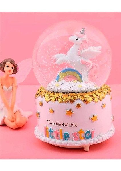 Little Star Gökkuşağı Unicorn Renk Değiştiren Işıklı Müzikli Kar Taneli Orta Boy Kar Küresi fiyatları