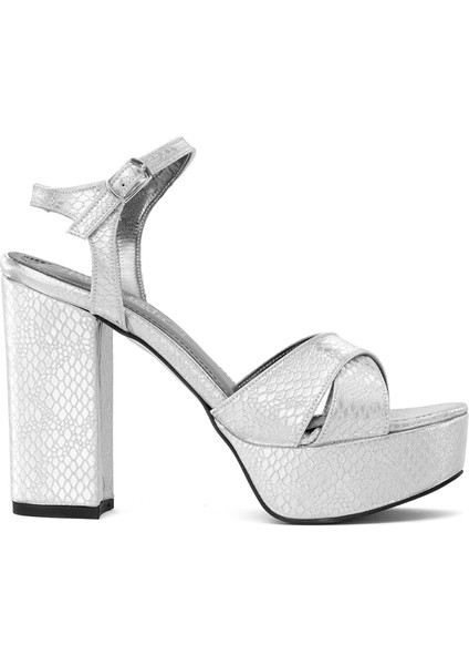 Elit PM08 K3026T Kadın Platform Ayakkabı Gümüş
