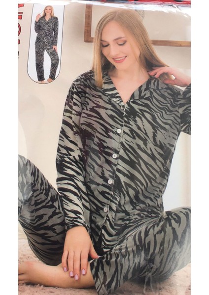 Pijama Takım Soft Pamuklu Zebra Desen