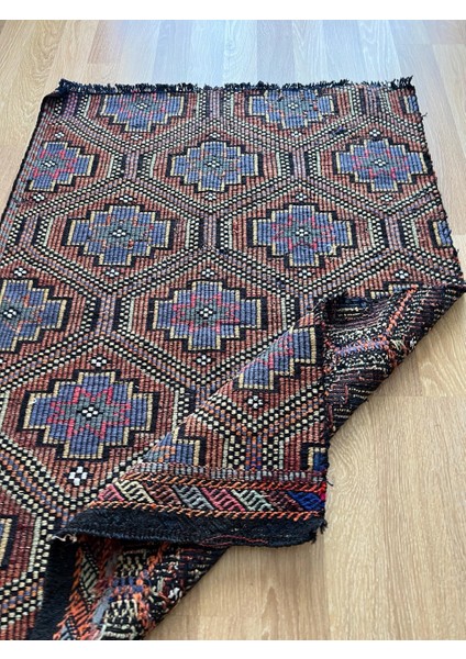 101 x 140 cm Küçük Mavi ve Siyah Kilim, El Dokuma Vintage Kilim, Yumuşak Bohem Stili Kilim, Ev Hediyesi fiyatları