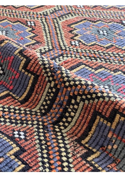 101 x 140 cm Küçük Mavi ve Siyah Kilim, El Dokuma Vintage Kilim, Yumuşak Bohem Stili Kilim, Ev Hediyesi fırsatları