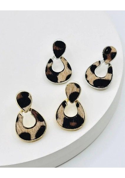 Leopar Desenli Küpe