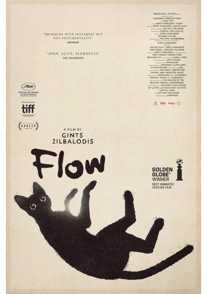 Flow (2024) 0001 (Folyo / Afiş / Poster) 2886 ( 35 cm x 50 cm )