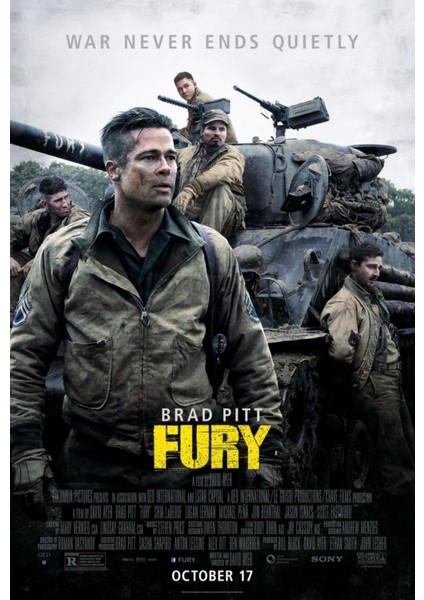 Fury (2014) 0001 (Folyo / Afiş / Poster) 2995 ( 35 cm x 50 cm )