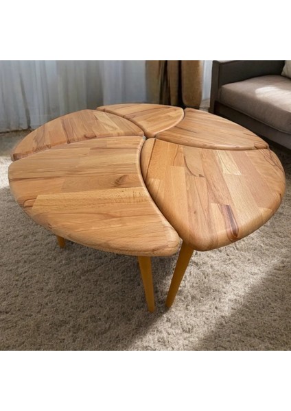 Lotus Orta ve Zigon Sehpa Seti Doğal Ahşap fiyatları