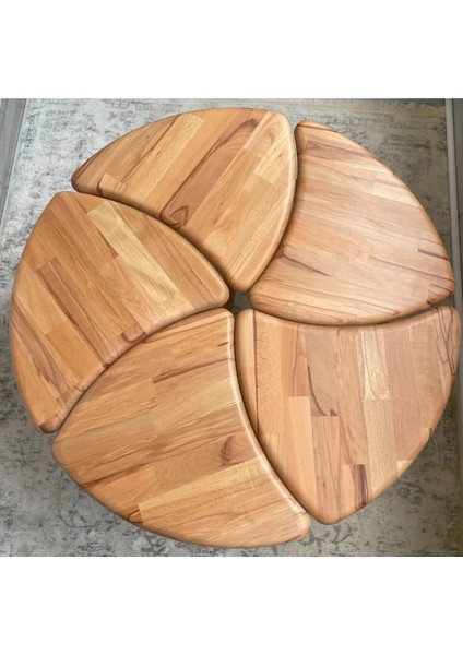 Lotus Orta ve Zigon Sehpa Seti Doğal Ahşap indirimleri