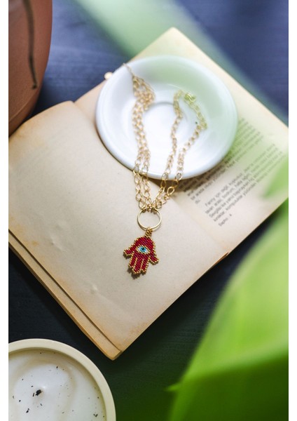 925 Ayar Gümüş Altın Kaplama Fatma'nın Eli Kolye modelleri