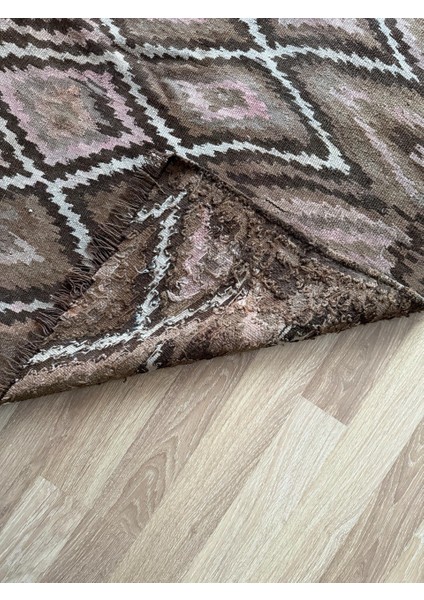 110X241 cm Kars Halısı, 40 Yıllık El Dokuma Kars Kilimi, Vintage Türk Yün Halısı, Kahverengi Tonlar indirimleri