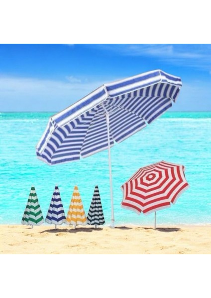 Bez Plaj Şemsiyesi-2metre+Şemsiye Tutucu Kazık (Istediğiniz Rengi Sipariş No Ile Iletebilirsiniz)