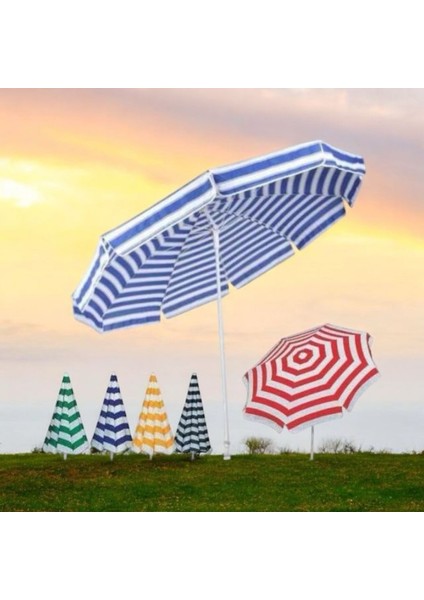 Bez Plaj Şemsiyesi-2metre+Şemsiye Tutucu Kazık (Istediğiniz Rengi Sipariş No Ile Iletebilirsiniz)