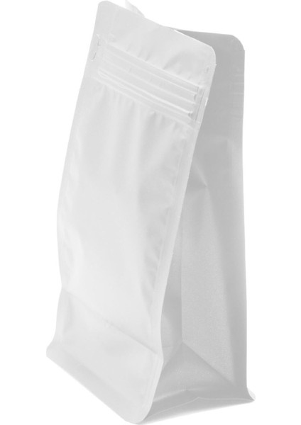Flat Bottom Düz Tabanlı Mat Beyaz Önden Kilitli Ambalaj 14 x 33 + 5 cm. 1000 gr. - 100 Adet