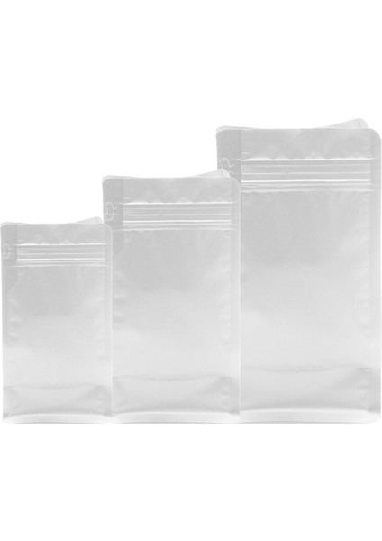 Flat Bottom Düz Tabanlı Mat Beyaz Önden Kilitli Ambalaj 14 x 33 + 5 cm. 1000 gr. - 100 Adet