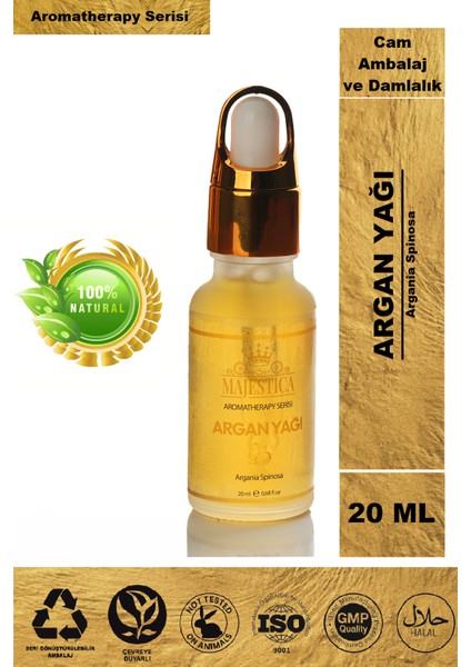 Argan Yağı 20 ml, Saç ve Vücut Onarıcı Bakım Yağı