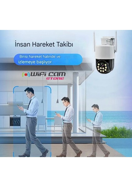 Inox Seri P6SLITE Yazılımlı Wifi Ptz Kamera 3mp 1080P Net Görüntü Hareket Takipli Versiyon