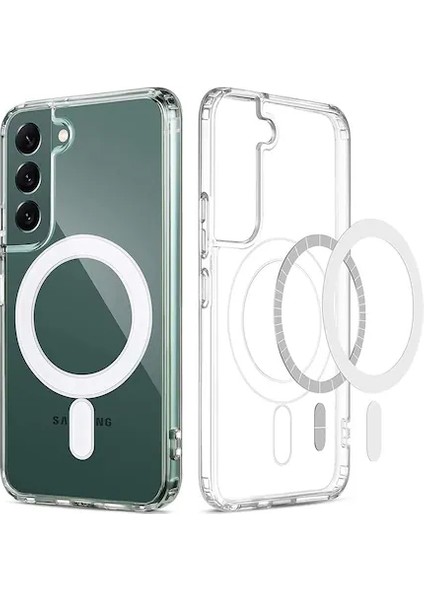 Samsung S22 Şeffaf Magsafe Kılıf Kamera Çıkıntılı Korumalı Silikon
