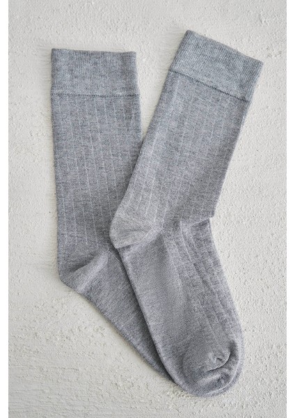 Bambu Dikişsiz Çorap 3 Çift Soft Gri