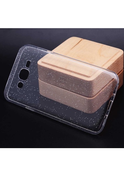 Galaxy J2 Prime Kılıf Simli Renkli Şeffaf Simy Silikon Kapak