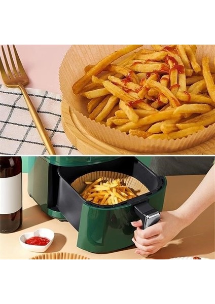 50 Adet Air Fryer Pişirme Kağıdı Tabak Model