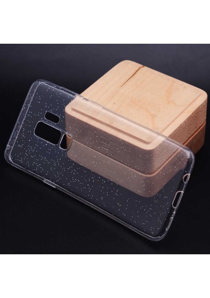 Galaxy S9 Plus Kılıf Simli Renkli Şeffaf Simy Silikon Kapak