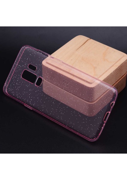 Galaxy S9 Plus Kılıf Simli Renkli Şeffaf Simy Silikon Kapak