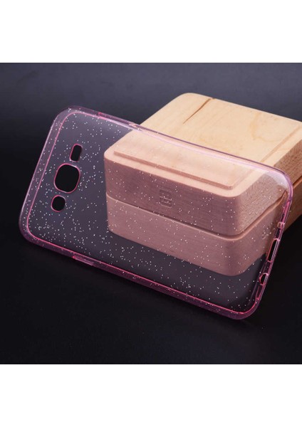 Galaxy J2 Prime Kılıf Simli Renkli Şeffaf Simy Silikon Kapak