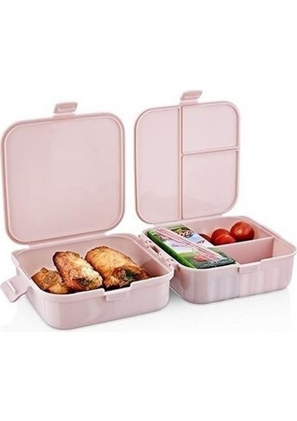 Kendiliğinden Kaşık Çatallı Beslenme Kutusu 4 Bölmeli Çocuk Beslenme Kabı Saklama Kutusu modelleri