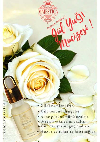 20 ml Gül Yağı ve 20 ml Hindistancevizi Yağı, Doğal Nemlendirme ve Canlılık İçin