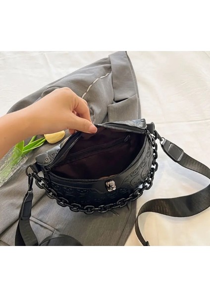 Kuru Kafalı Zincir Detaylı Bel ve Göğüs Çantası fiyatları