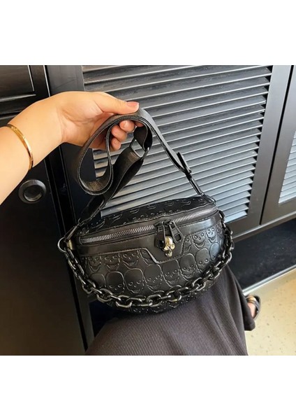 Kuru Kafalı Zincir Detaylı Bel ve Göğüs Çantası indirimleri