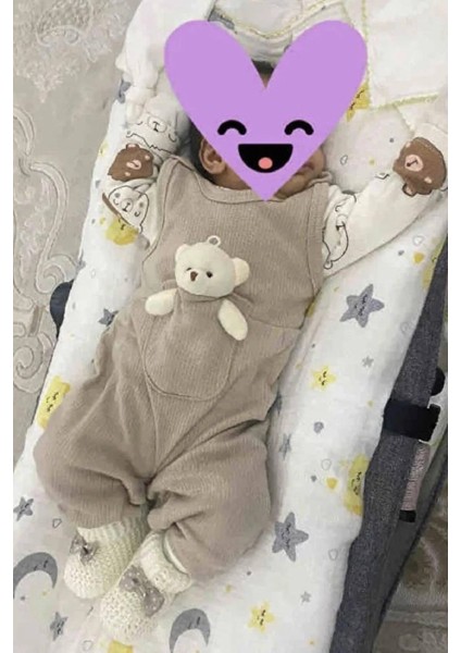 Erkek Bebek Oyuncak Ayılı 2li Salopet Takımı Uzun Kol Çıtçıtlı Yenidoğan Kıyafeti 2 Parça Pamuklu fiyatları