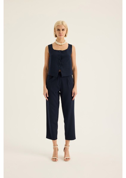 Kare Yaka Düğmeli Yelek indirimleri