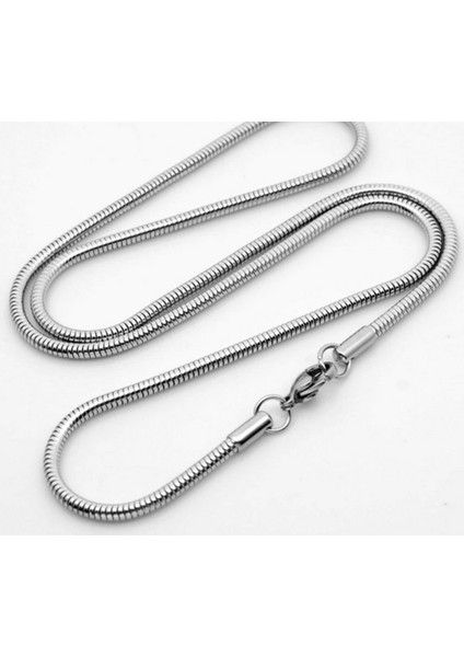 Voyageaccessory 3 mm -60 cm Pslanmaz Kararmaz Çelik Yuvarlak Kesim Erkek Yılan Zincir Kolye fırsatları