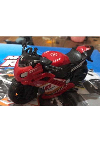Oyuncak Sürtmeli Polis Motorsikleti 15 cm Kırmızı Model Motorsiklet
