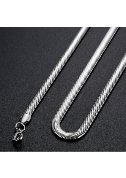 Voyageaccessory 4mm/60 cm Paslanmaz Çelik Yassı Model Erkek Yılan Zincir modelleri