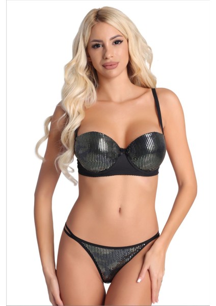 Dolgulu Pullu Sütyen Takımı