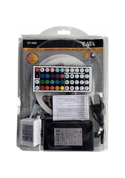 Cata CT-4558 Üç Çıp İç Mekan Rgb Şerıt LED Set (60 Ledlı 5050 Çıp)