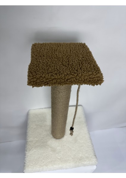 Peluş Dokulu Oturmalı Tek Stepli Kedi Tırmalama Tahtası 44 cm Soft Sevilen Renkler modelleri