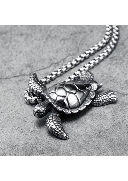 Voyageaccessory Paslanmaz Çelik Sevimli Caretta Caretta Kaplumbağa Kolye / 60 cm Zincirli fiyatları