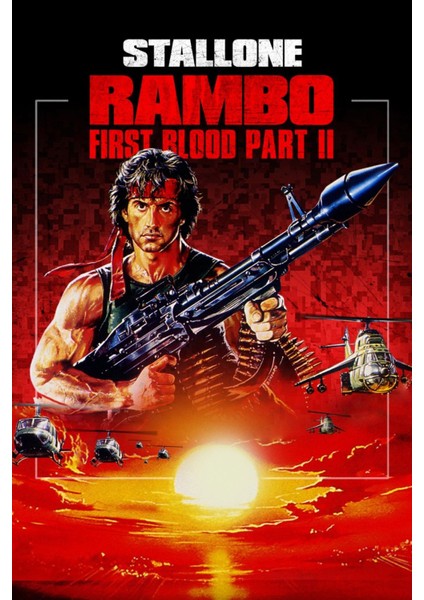 Rambo First Blood Part Iı (1985) 2 Afiş - Poster (Folyo / Afiş / Poster) 5289 ( 35 cm x 50 cm )
