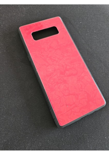 Galaxy Note 8 Kılıf Renkli Mermer Desenli Marbel Cam Silikon Kapak
