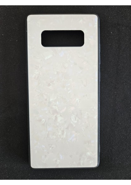 Galaxy Note 8 Kılıf Renkli Mermer Desenli Marbel Cam Silikon Kapak