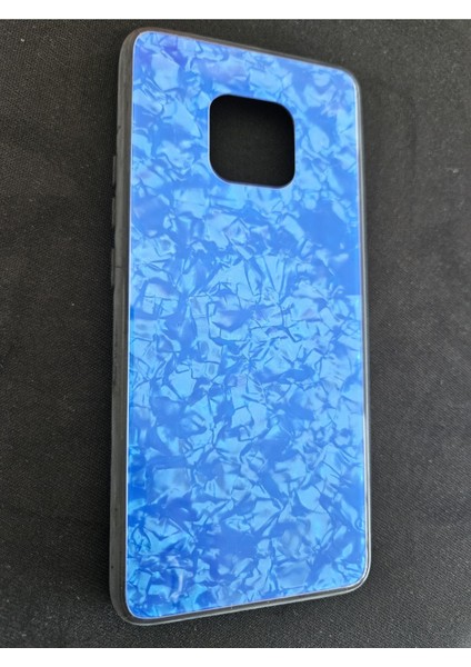 Huawei Mate 20 Pro Kılıf Renkli Mermer Desenli Marbel Cam Silikon Kapak