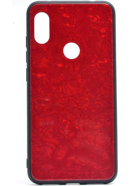 Redmi Note 6 Pro Kılıf Renkli Mermer Desenli Marbel Cam Silikon Kapak