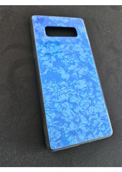 Galaxy Note 8 Kılıf Renkli Mermer Desenli Marbel Cam Silikon Kapak