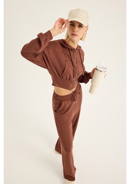 Yumuşak Kumaşlı Crop Sweat Takımı indirimleri